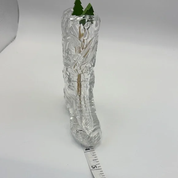 Elegant Clear Boot-Shaped Glass Vase - Store toothpicks or matches - Picture 3 of 5